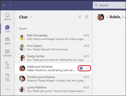 Pop out a chat in Teams – Highlands College